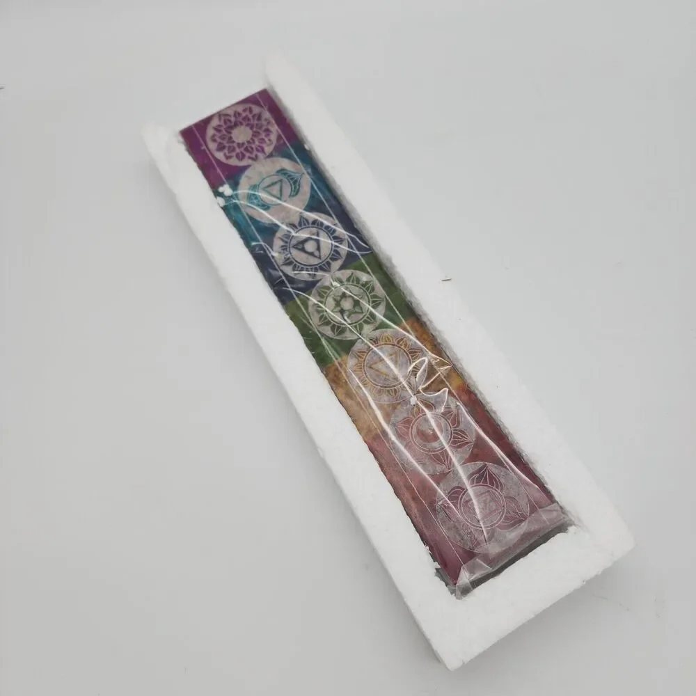 Boho Incense Stick Holder Curved Soapstone Chakra Diwali Multicolor Decor Crocon